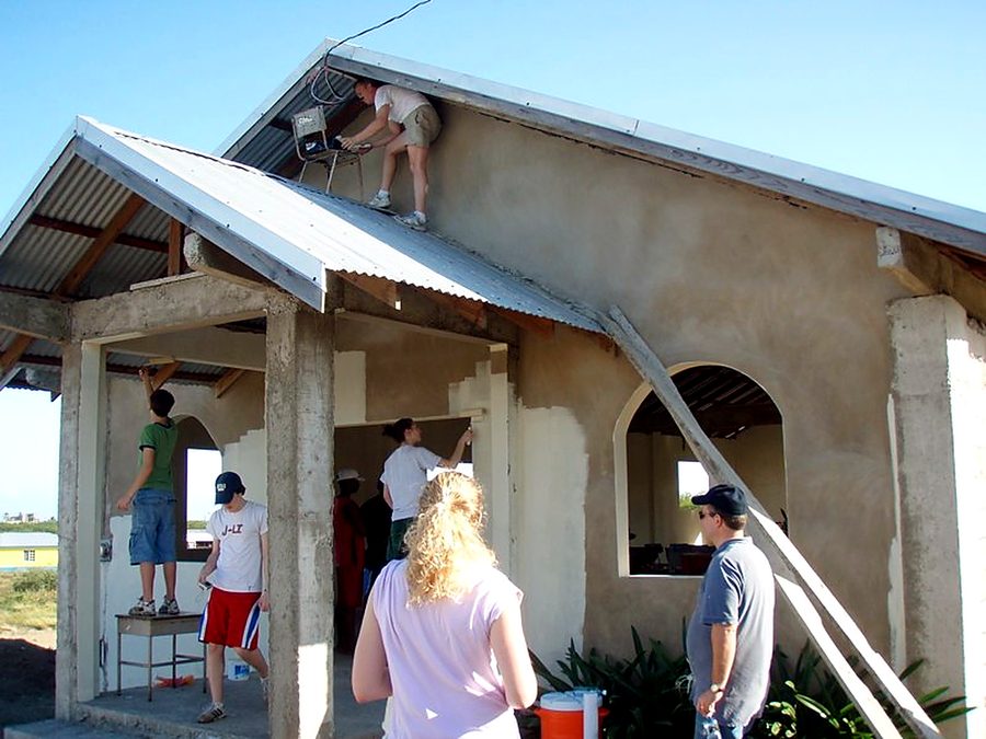 Roof going on