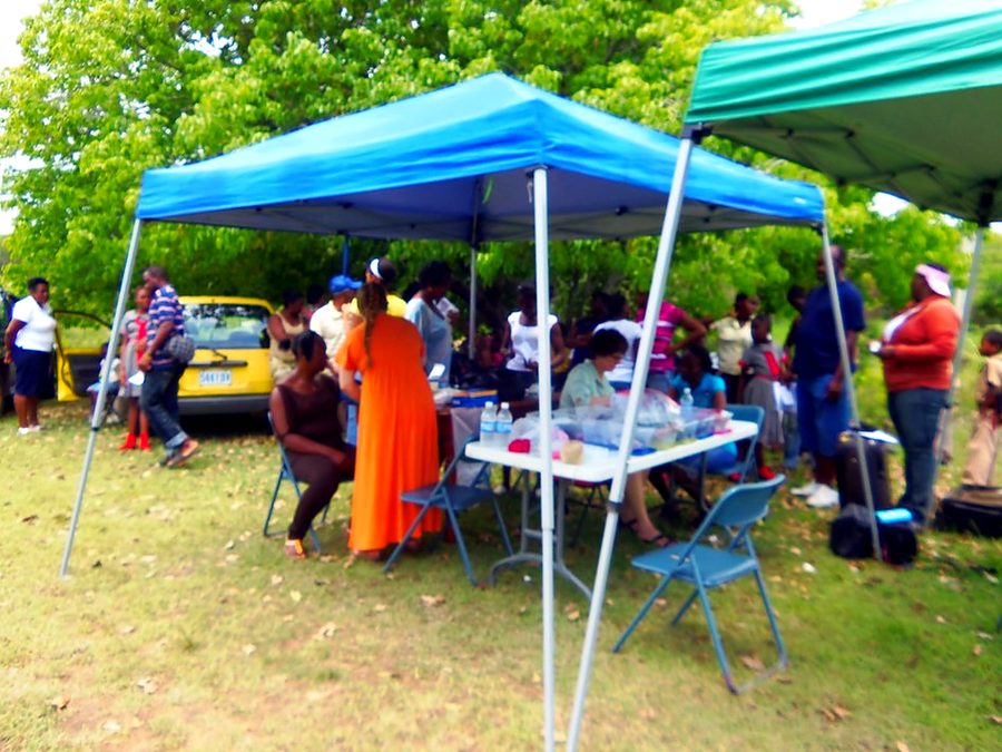 Clinic tents on the church grounds